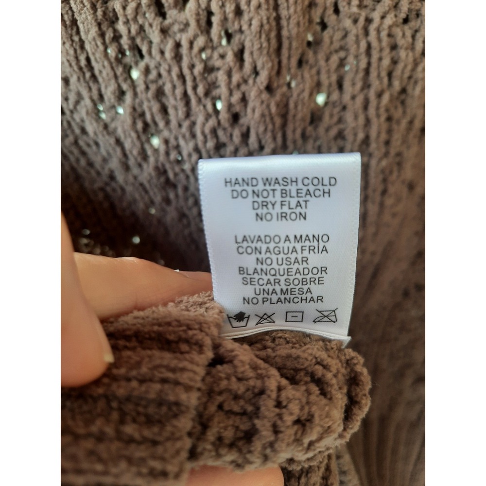 Love Tree Womens Brown Knit Sweater Size Small Fall Girley - Picture 6 of 7
